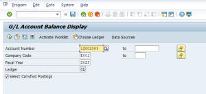 Insight data of FS10N in SAP